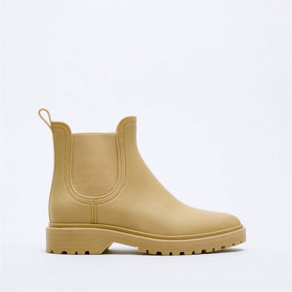 Zara ankle rain boots camel brown